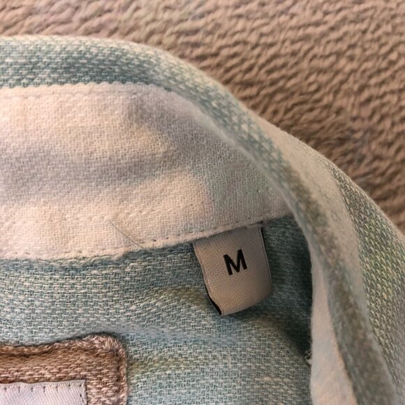 Bruno Positano Mens Button Up Shirt Medium Light Blue Short Sleeve Linen Blend - Picture 6 of 13